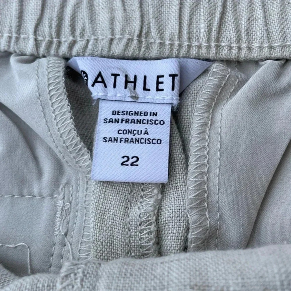 NWT Athleta Voyager Linen Short Womens Plus Size 22 Khaki Beige Lightweight - Picture 4 of 5